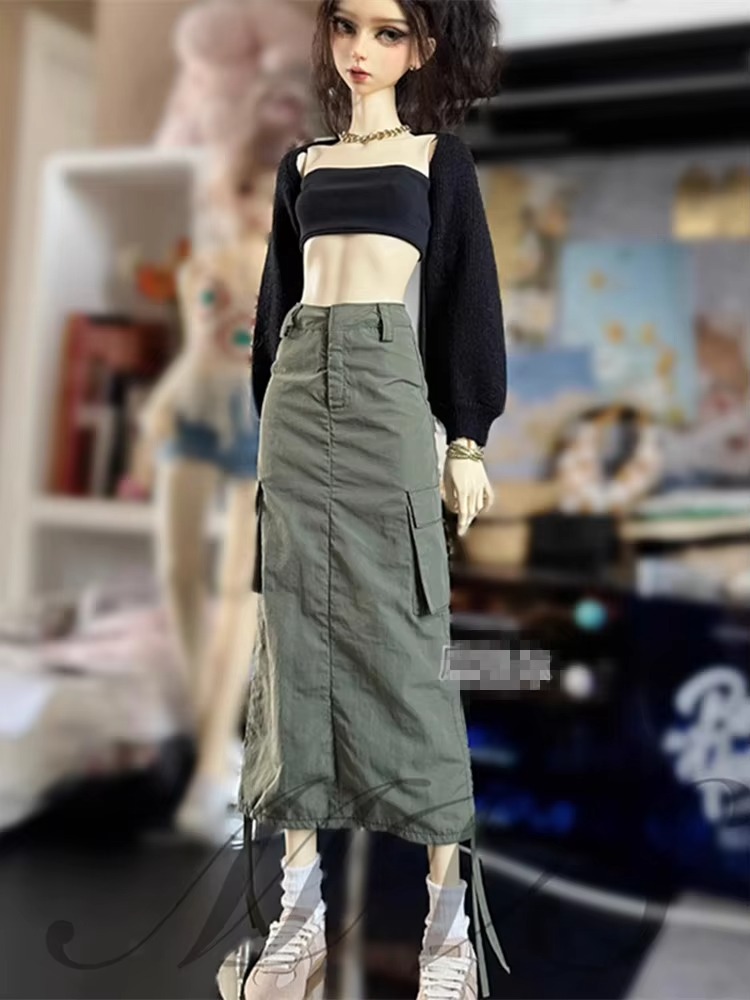 Long Cargo Skirt for BJD 1/4 1/3 SDGR Doll Clothes Customized  CWB291