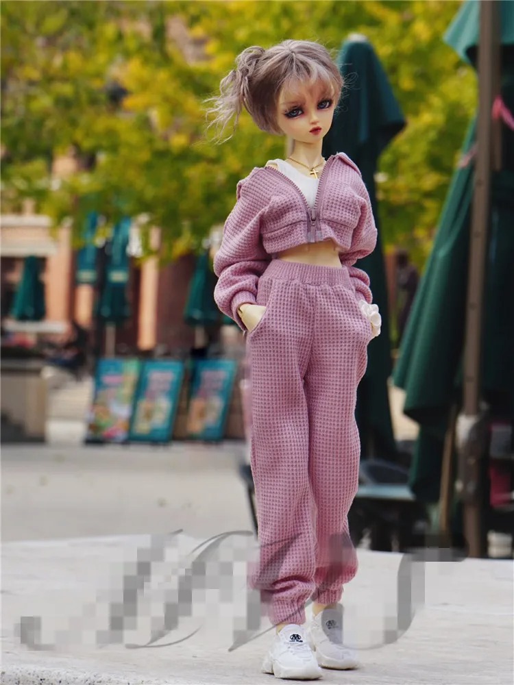 Waffle Sports Suit Top+Pants for BJD 1/6 1/4 ,1/3 Doll Clothes Customized CWB236