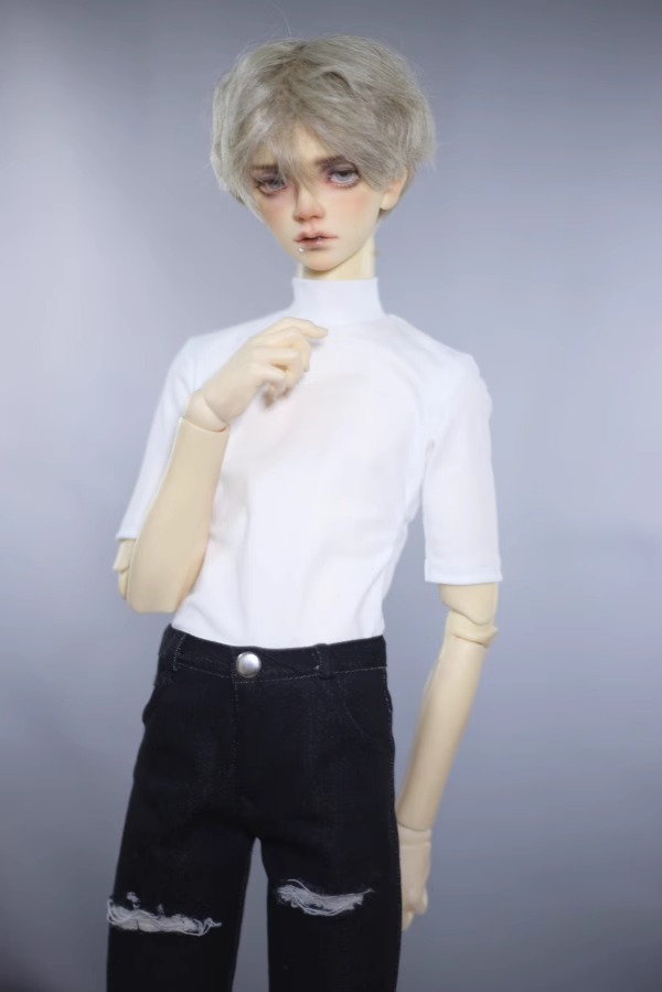 Custom Tight Fitting Half Neck Mid Sleeve T-Shirt For BJD Doll Clothes 1/6 1/4 1/3  Uncle IP ID75 B305