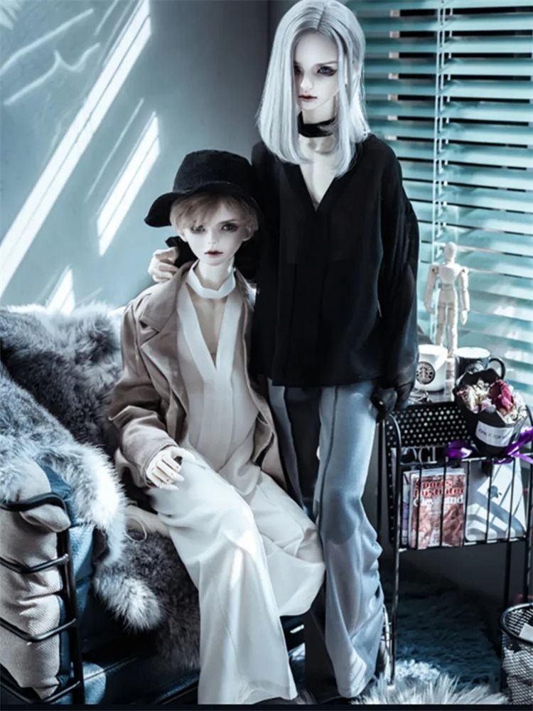 Custom V-neck Lantern Sleeve Chiffon Shirt for BJD 1/4 1/3 SD13 SD17 Uncle Doll Clothes CMB151