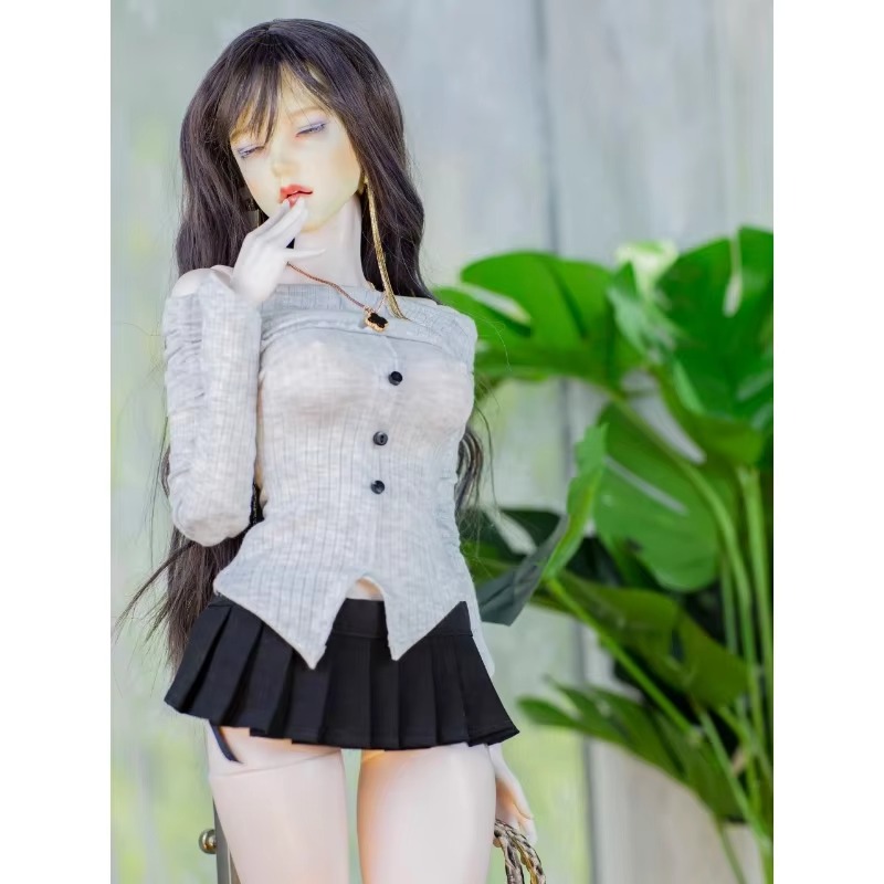 Open-Shoulder Collarbone Top And Skirt And Necklace For BJD 1/3 1/4 Doll Clothes W469