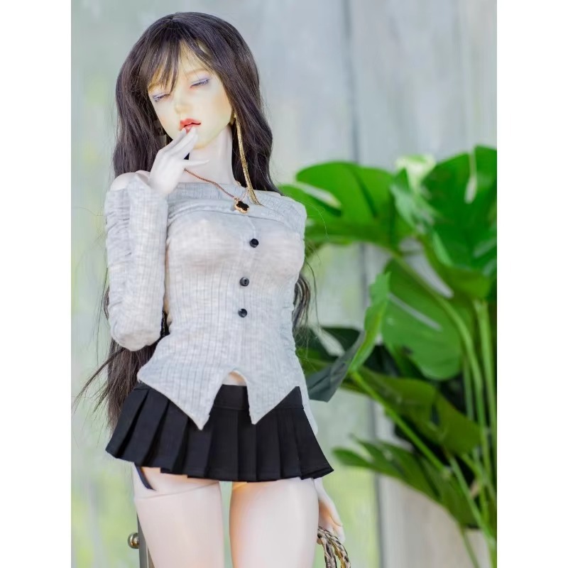 Open-Shoulder Collarbone Top And Skirt And Necklace For BJD 1/3 1/4 Doll Clothes W469