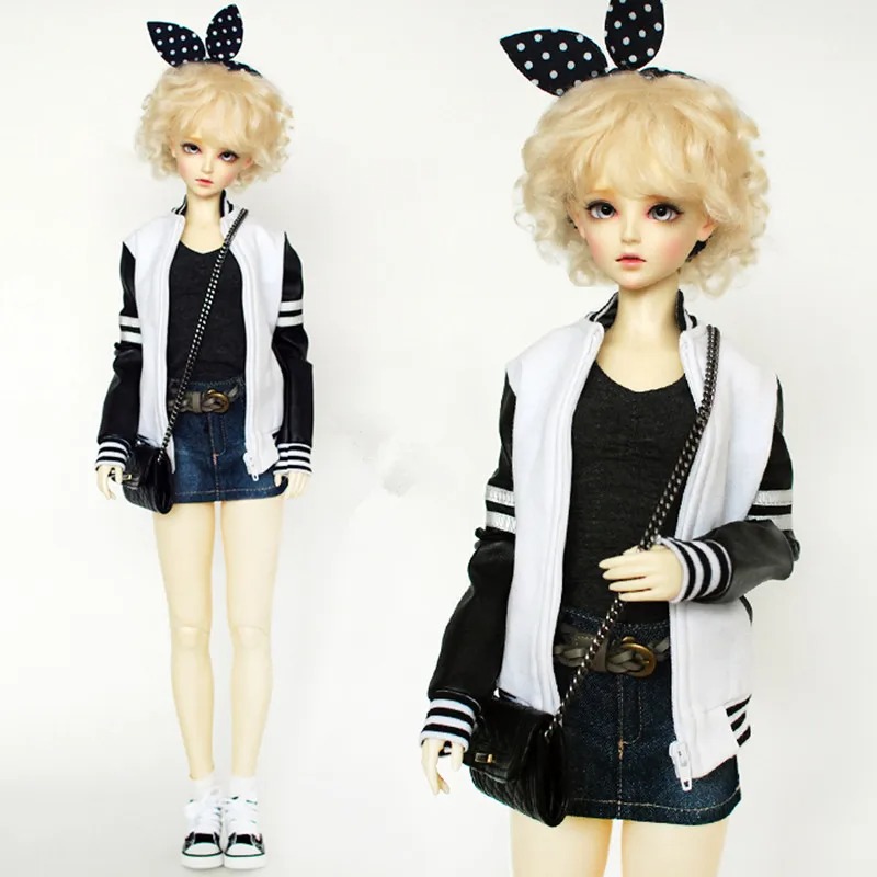 Custom Baseball Jacket Coat for BJD 1/6 1/4 1/3 SD10/SD13 SD17,Uncle Doll Clothes CMB73