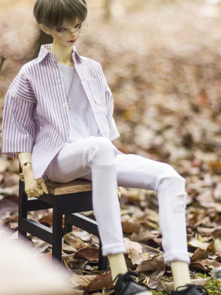 Customized Cool Ripped Jeans Pants for 1/4 1/3 SD17 Uncle BJD Doll Clothes CMB230