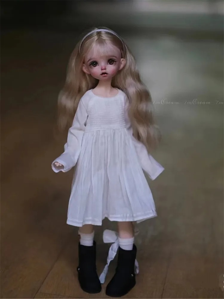 Lovely White Dress for 1/6 1/4 ,1/3 SD16 SD17 BJD Doll Clothes Customized CWB312