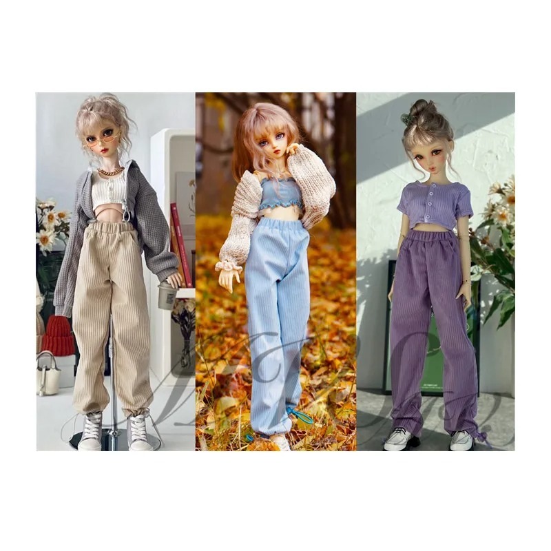 Corduroy Casual Loose Pants for BJD 1/4 ,1/3 SD17 Uncle Doll Clothes Customized CWB246