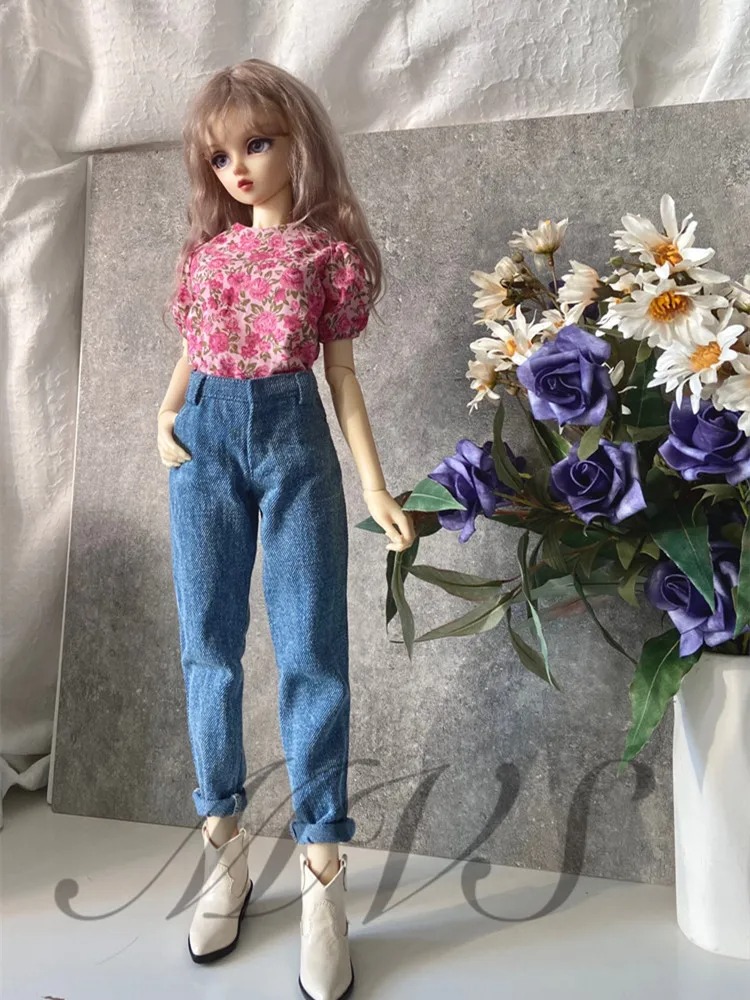 Casual Narrow feet Jeans Pants for BJD 1/4 ,1/3 SD17 Uncle Doll Clothes Customized CWB247