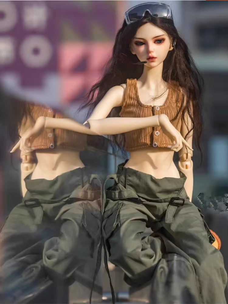 Cargo Bib Pants for BJD 1/4 1/3 SDGR SD17 Uncle Doll Clothes Customized CWB288