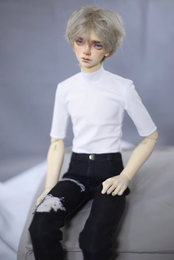 Custom Tight Fitting Half Neck Mid Sleeve T-Shirt For BJD Doll Clothes 1/6 1/4 1/3  Uncle IP ID75 B305