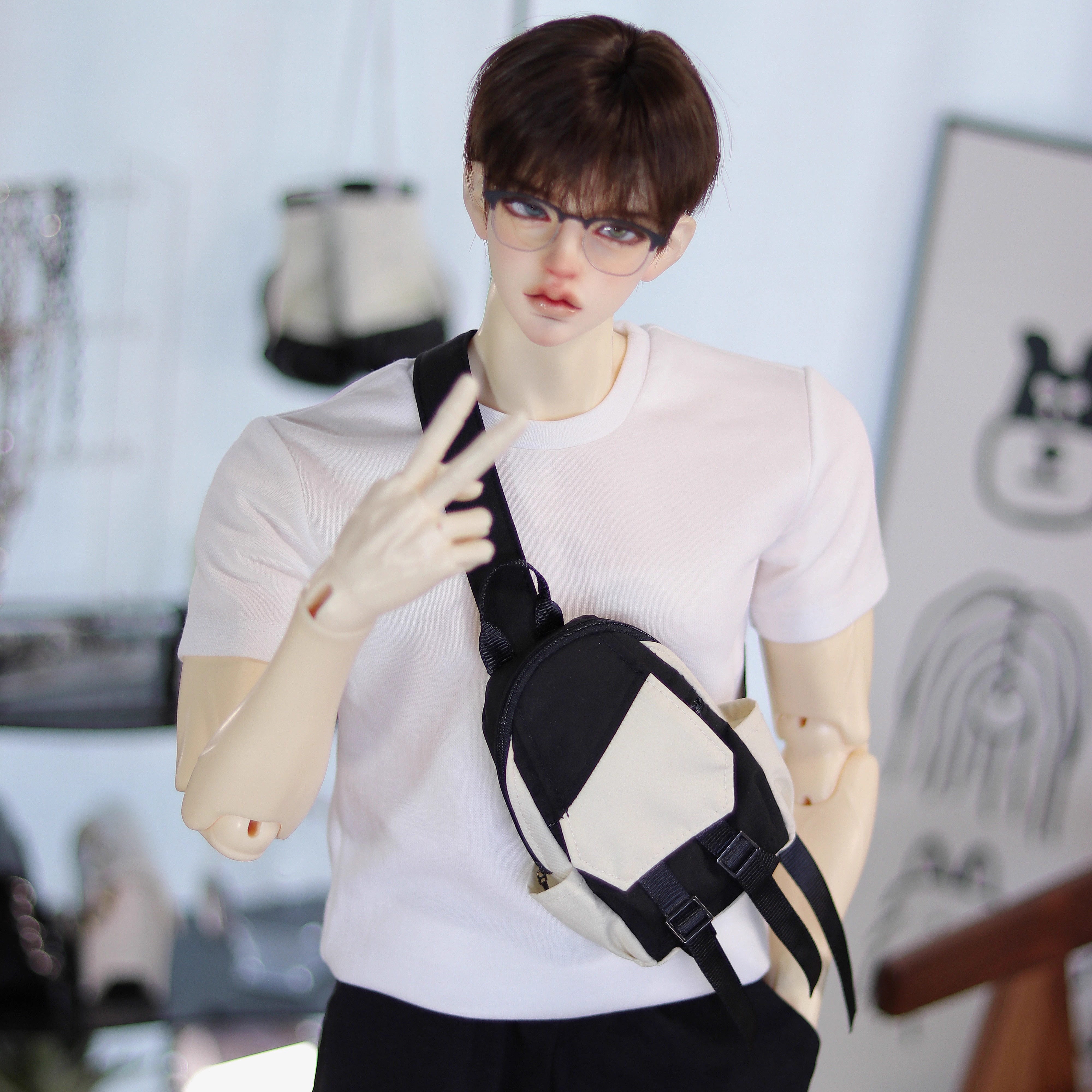 BJD One Shoulder Color blocked Backpack 75 Uncle 1/4 ID75 Doll Accessories