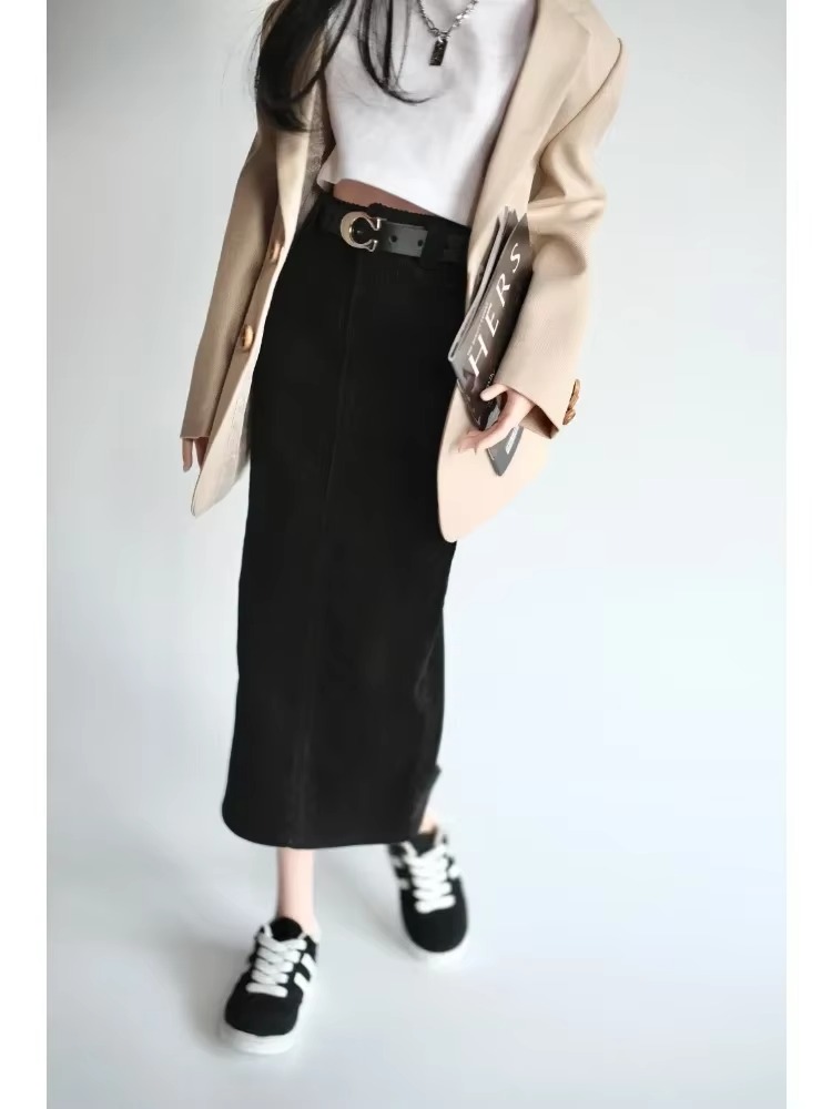 Long Corduroy Skirt With  Split Back For BJD Doll Clothes  1/3 1/4 1/6 Customized  W397