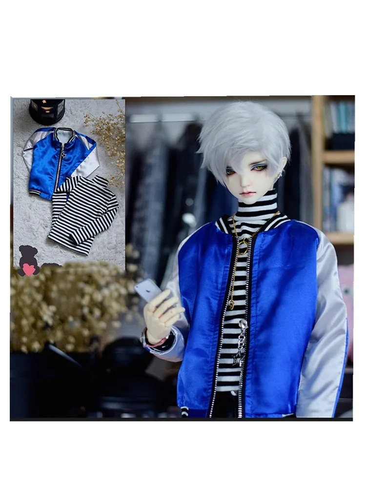 Custom Handmade Cool Baseball Jacket  Shirt for 1/4 MSD Minifee 1/3 SD13, SD17 Uncle SSDF ID75 Doll Clothes CMB117