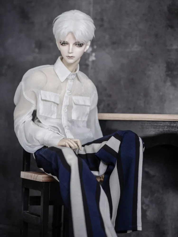 Custom Cool Lantern Sleeve Loose Chiffon Shirt for BJD 1/4 1/3 SD13 SD17 Uncle Doll Clothes CMB133