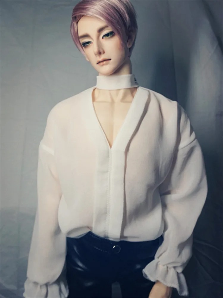 Custom V-neck Lantern Sleeve Chiffon Shirt for BJD 1/4 1/3 SD13 SD17 Uncle Doll Clothes CMB151