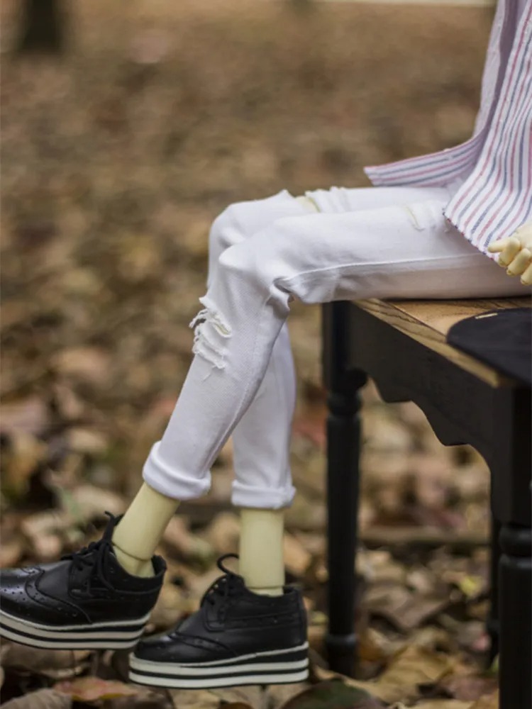 Customized Cool Ripped Jeans Pants for 1/4 1/3 SD17 Uncle BJD Doll Clothes CMB230