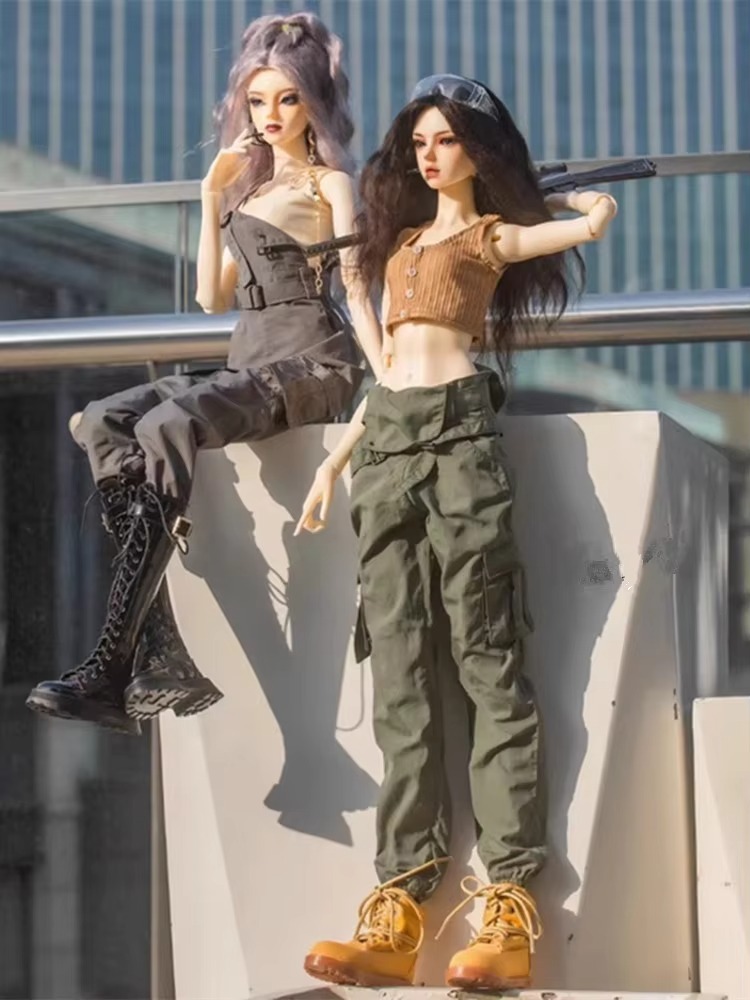 Cargo Bib Pants for BJD 1/4 1/3 SDGR SD17 Uncle Doll Clothes Customized CWB288