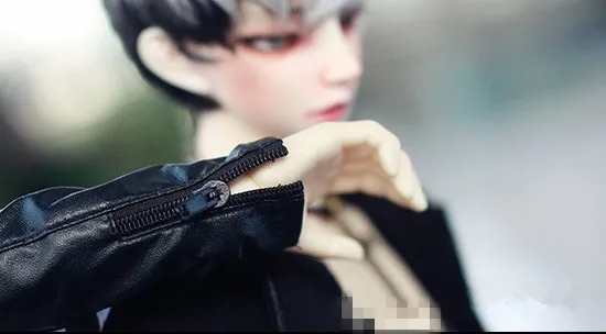 Custom Hansome Black-leather Stitching Jacket For BJD Doll 1/4 MSD 1/3 SD13 SD17 Uncle Doll Clothes CMB70