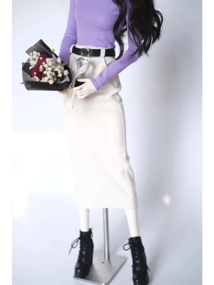 Long Corduroy Skirt With  Split Back For BJD Doll Clothes  1/3 1/4 1/6 Customized  W397