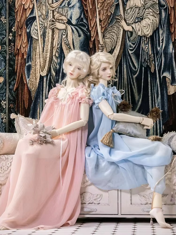 Vintage Dress Pajamas Gown for BJD 1/6 1/4 1/3 DD Doll Clothes Customized CWB252