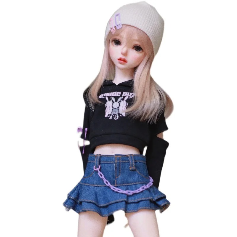 Hot Hoodie Jacket Skirt (5pcs) for 1/6 1/4 MSD 1/3 Girl Doll Clothes CWB244
