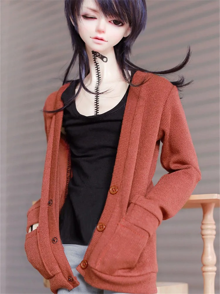 Custom Casual Cardigan Sweater Coat for BJD 1/6 1/4 MSD 1/3 SD13 SD17 Uncle  Doll Clothes CMB256