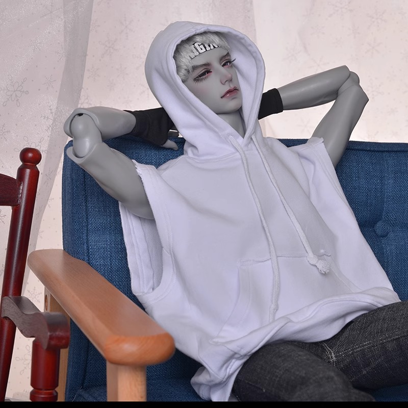 Custom Sleeveless Loose Hooded Sweatshirt For BJD Doll Clothes 1/4 1/3 IP ID75 Uncle B306