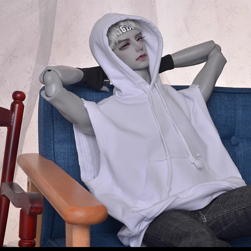 Custom Sleeveless Loose Hooded Sweatshirt For BJD Doll Clothes 1/4 1/3 IP ID75 Uncle B306