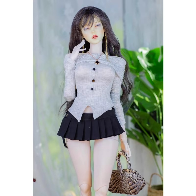 Open-Shoulder Collarbone Top And Skirt And Necklace For BJD 1/3 1/4 Doll Clothes W469