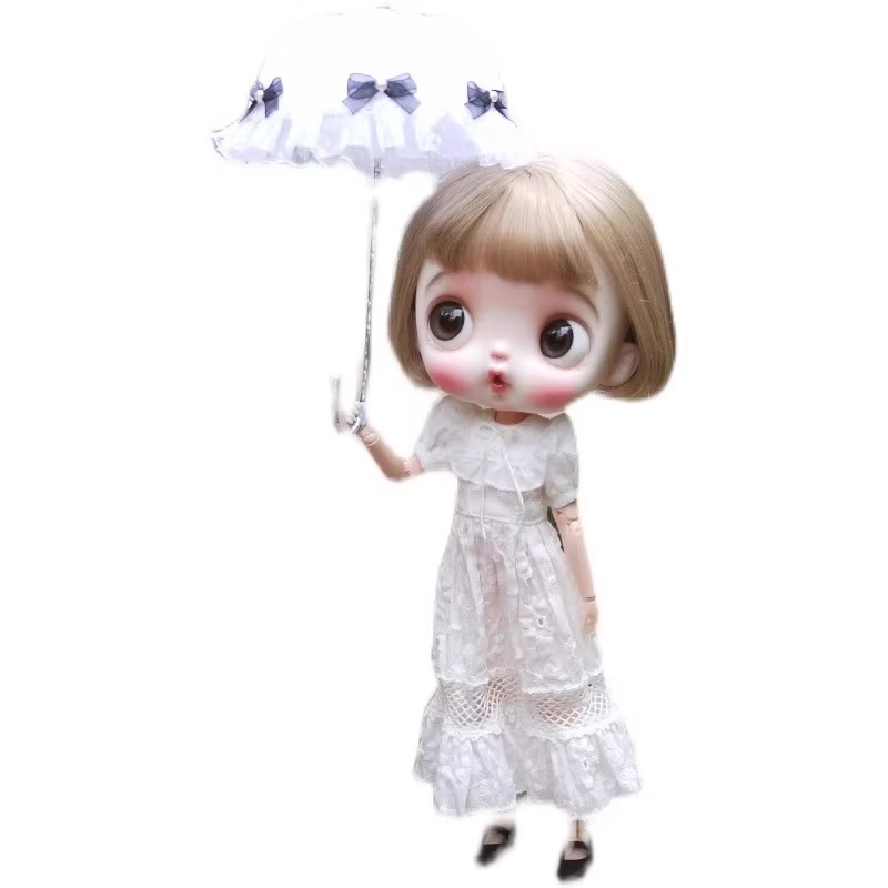 Blythe White Lotus Flower Dress For BJD Big & Small Doll Clothes W462