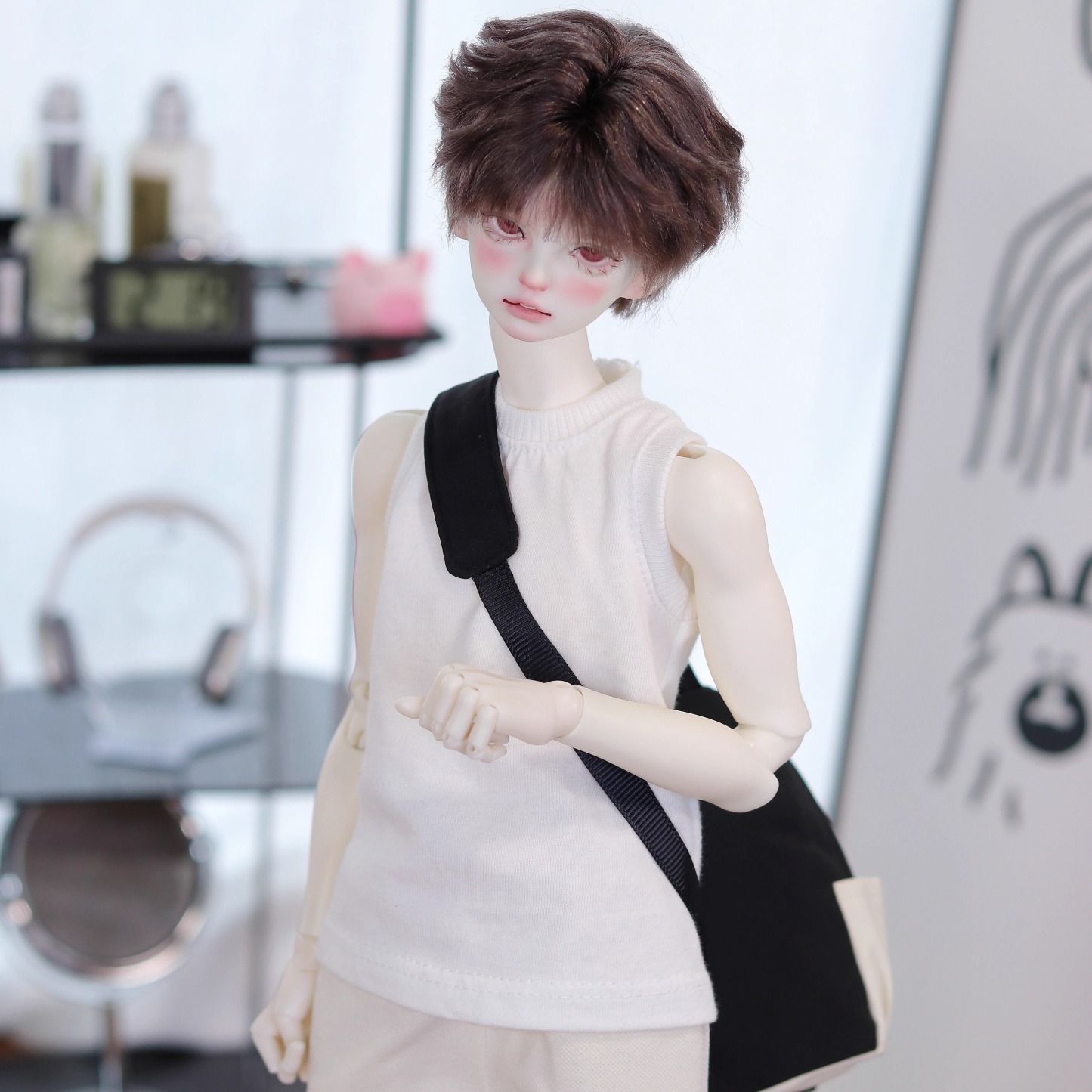 BJD One Shoulder Color blocked Backpack 75 Uncle 1/4 ID75 Doll Accessories