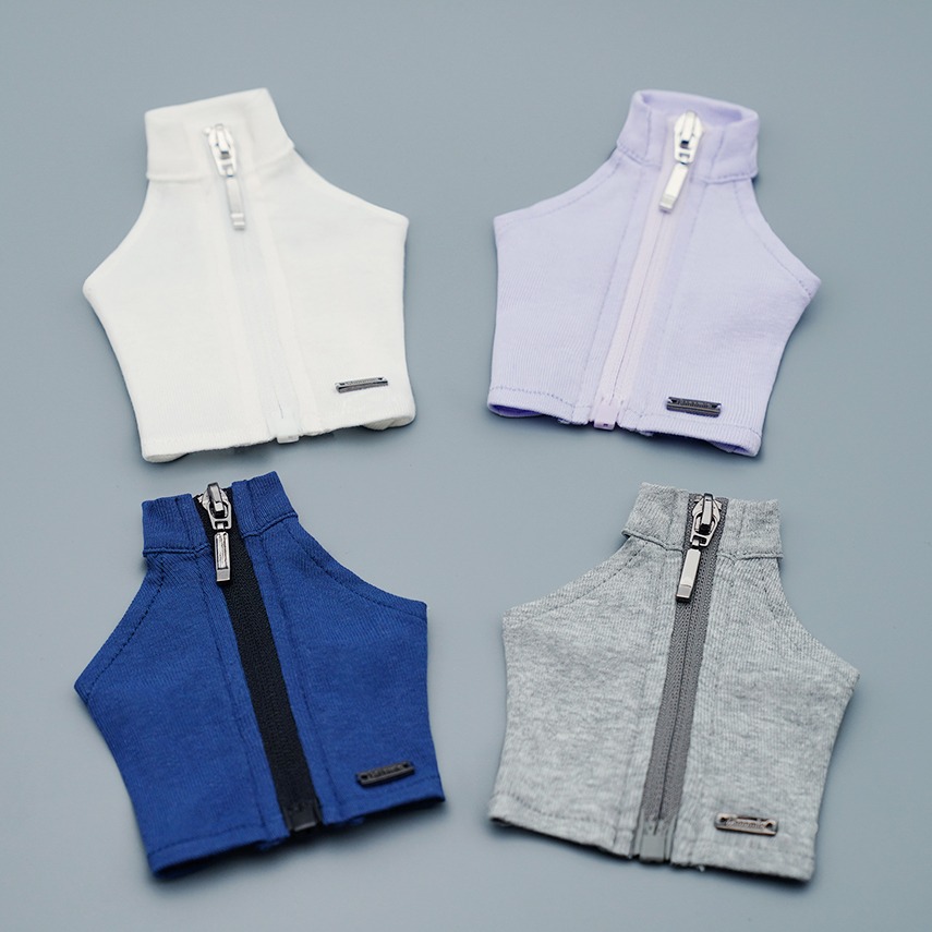 Custom Elastic Vest Tight Fitting Front Zipper Sportswear For BJD Doll Clothes 1/6 1/4 1/3 1P W513