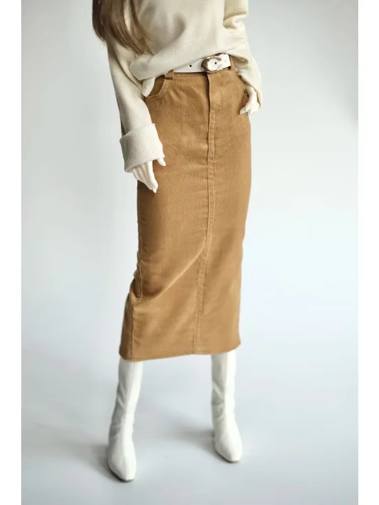 Long Corduroy Skirt With  Split Back For BJD Doll Clothes  1/3 1/4 1/6 Customized  W397