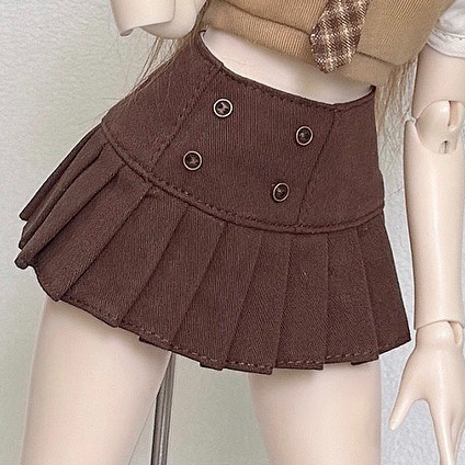 Custom Tie Shirt Pleated Skirt Set For BJD Doll Clothes 1/6 1/4 1/3