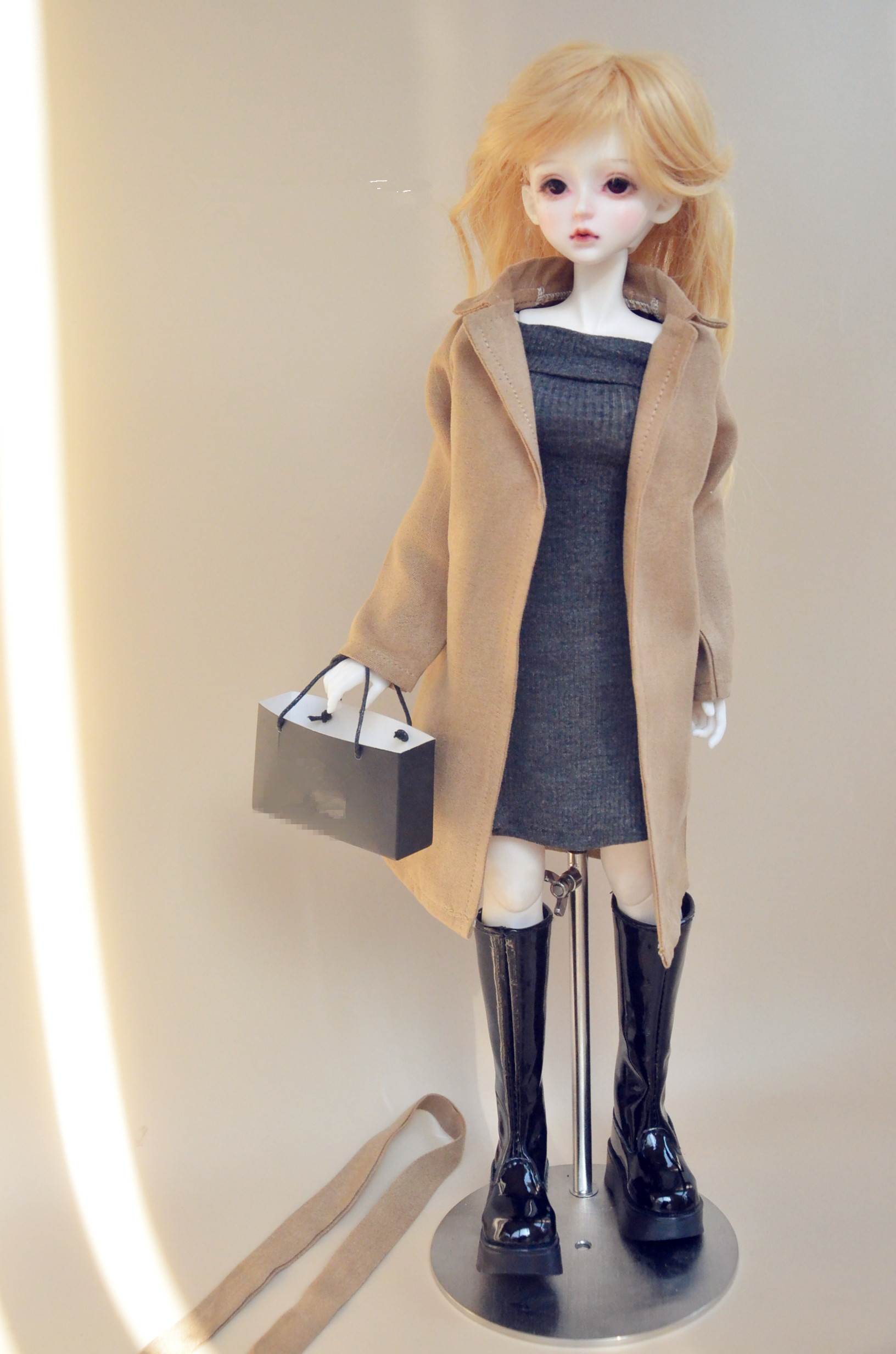 Long Suede Robe Wind Coat for BJD 1/6 1/4 1/3 SD17 Uncle Doll clothes Custom CMB218-A