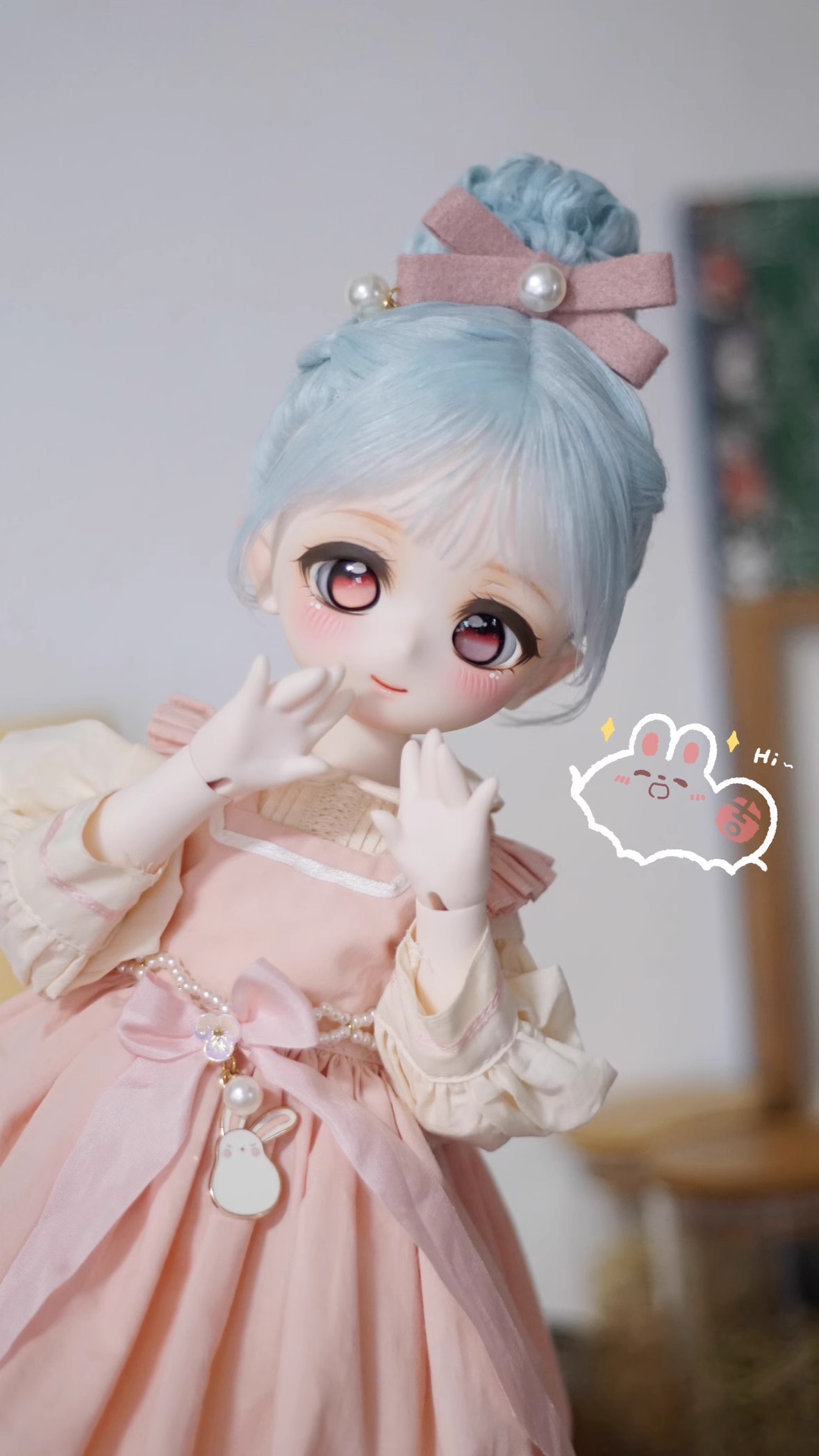 BJD Doll Sweet Ball Head Wig for 1/6 1/4 1/3 Minifee SD DD Girl Doll Accessories
