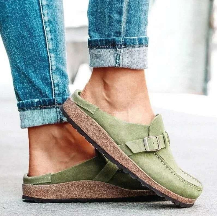 Zapatos Ortopédicos Sin Cordones Para caminar, de Piel de Gamuza y con Soporte Para el Arco del pie