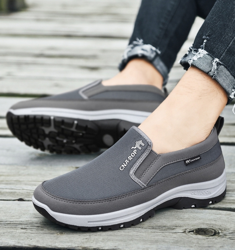 Zapatos ortopédicos Sin cordones Soporte para el arco Zapatillas de lona Zapatos para caminar para hombre