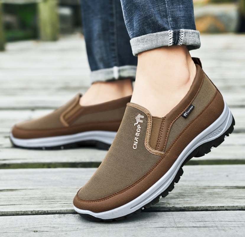 Zapatos ortopédicos Sin cordones Soporte para el arco Zapatillas de lona Zapatos para caminar para hombre