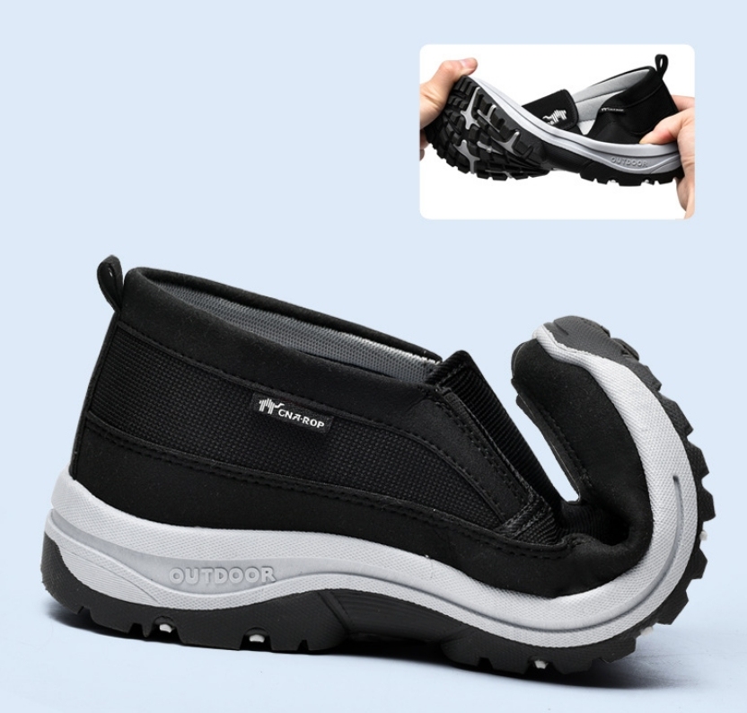 Zapatos ortopédicos Sin cordones Soporte para el arco Zapatillas de lona Zapatos para caminar para hombre