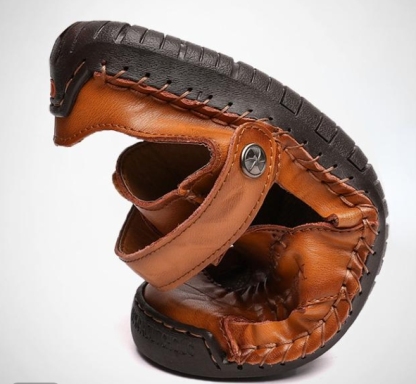 Sandalias de hombre de cuero de vaca suave para playa masculina de gran tamaño deportes al aire libre zapatos casuales para caminar de verano para hombres sandalias de moda