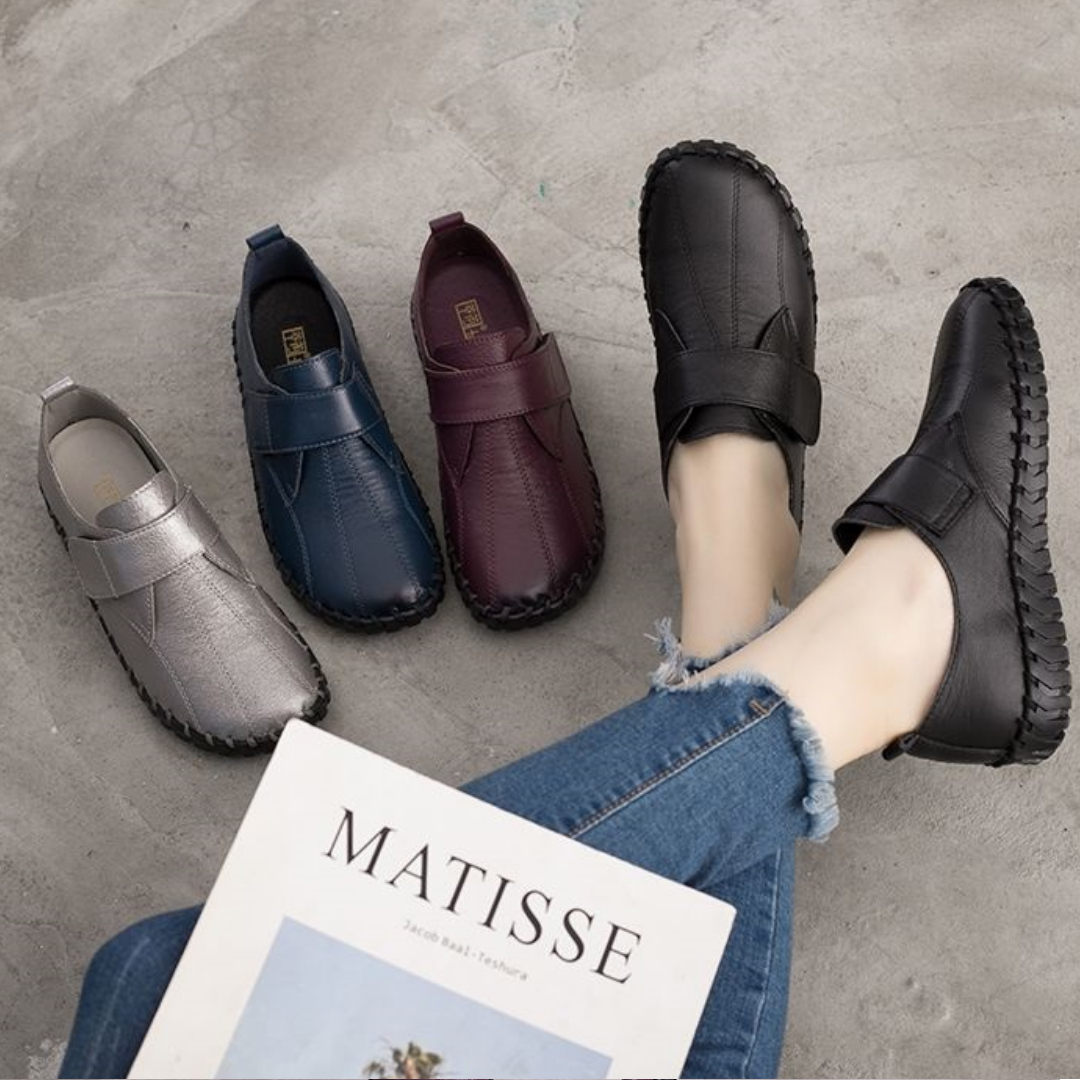 Mocasines ortopédicos de mujer con cierre