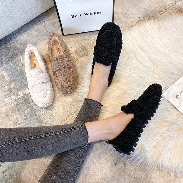 Zapatillas por casa de felpa para mujer