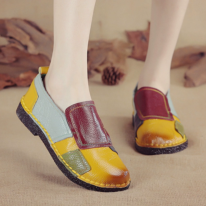 Mocasines de Colores de Piel Auténtica para Mujer