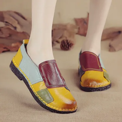 Mocasines de Colores de Piel Auténtica para Mujer