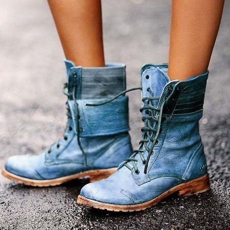 Botas de moto con cordones para mujer