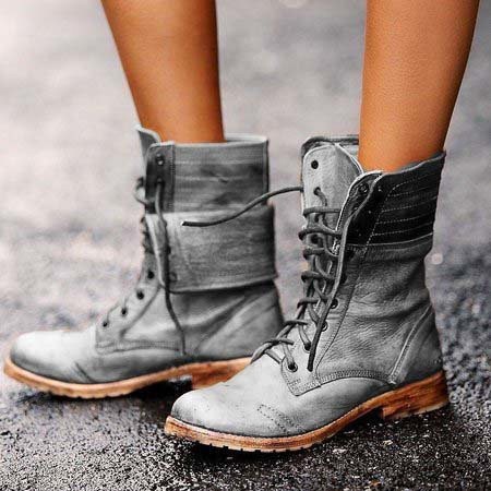 Botas de moto con cordones para mujer