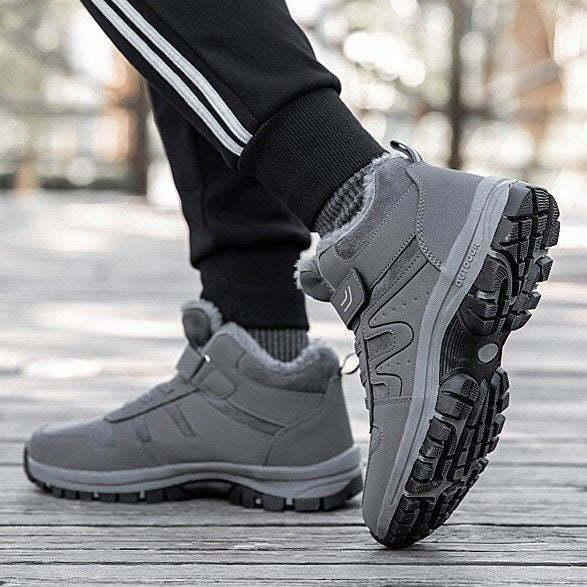 Botas de nieve ortopédicas antideslizantes de piel para mujer y hombre