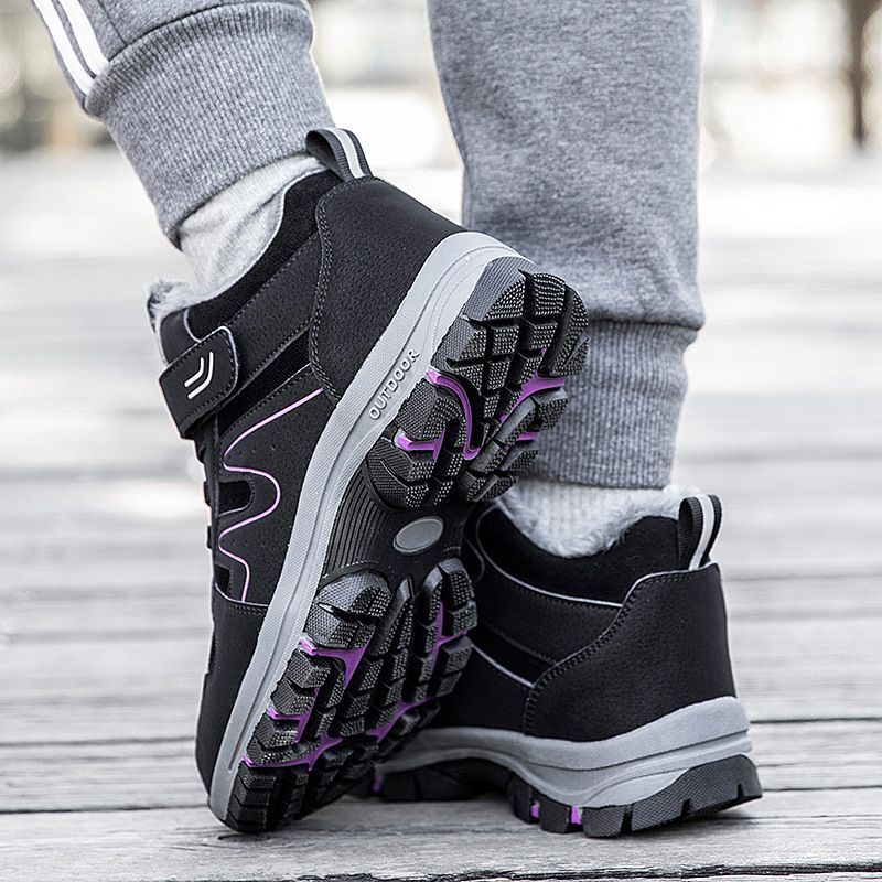 Botas de nieve ortopédicas antideslizantes de piel para mujer y hombre