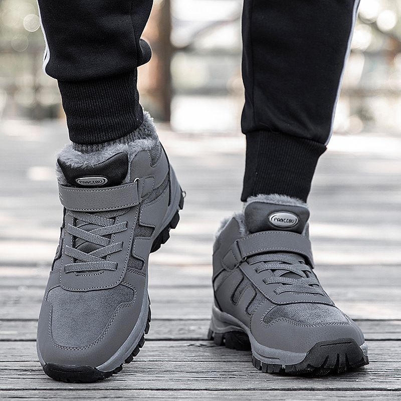 Botas de nieve ortopédicas antideslizantes de piel para mujer y hombre