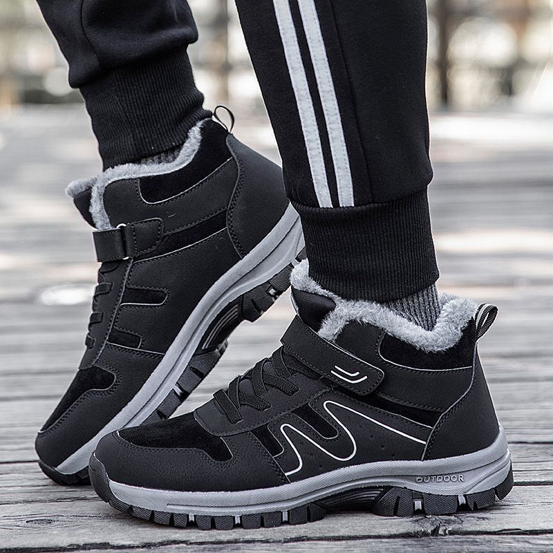 Botas de nieve ortopédicas antideslizantes de piel para mujer y hombre